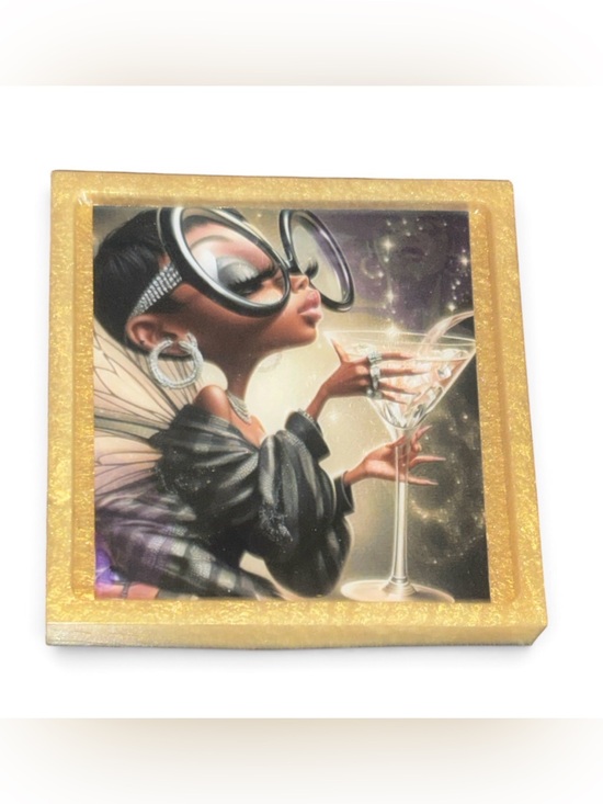 NORE’S NOVELTIES HANDCRAFTED DESIGNS Other - NORE’S NOVELTIES Single Handcrafted Square Coasters “Madam Papillon”